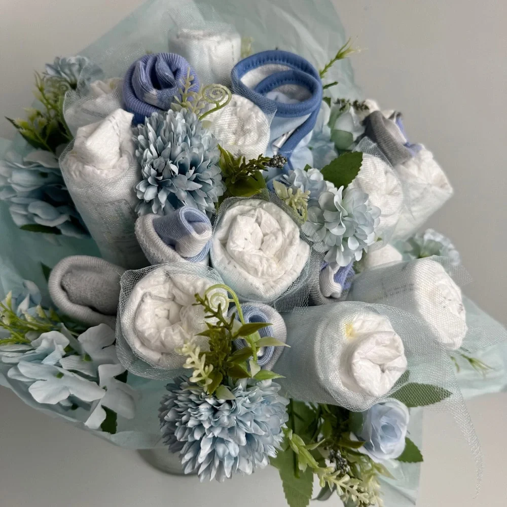 Diapers Flowers Bouquet, New Mom Baby Shower Gift